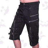 Urban Black Utility Shorts for men: Gothic cargo style